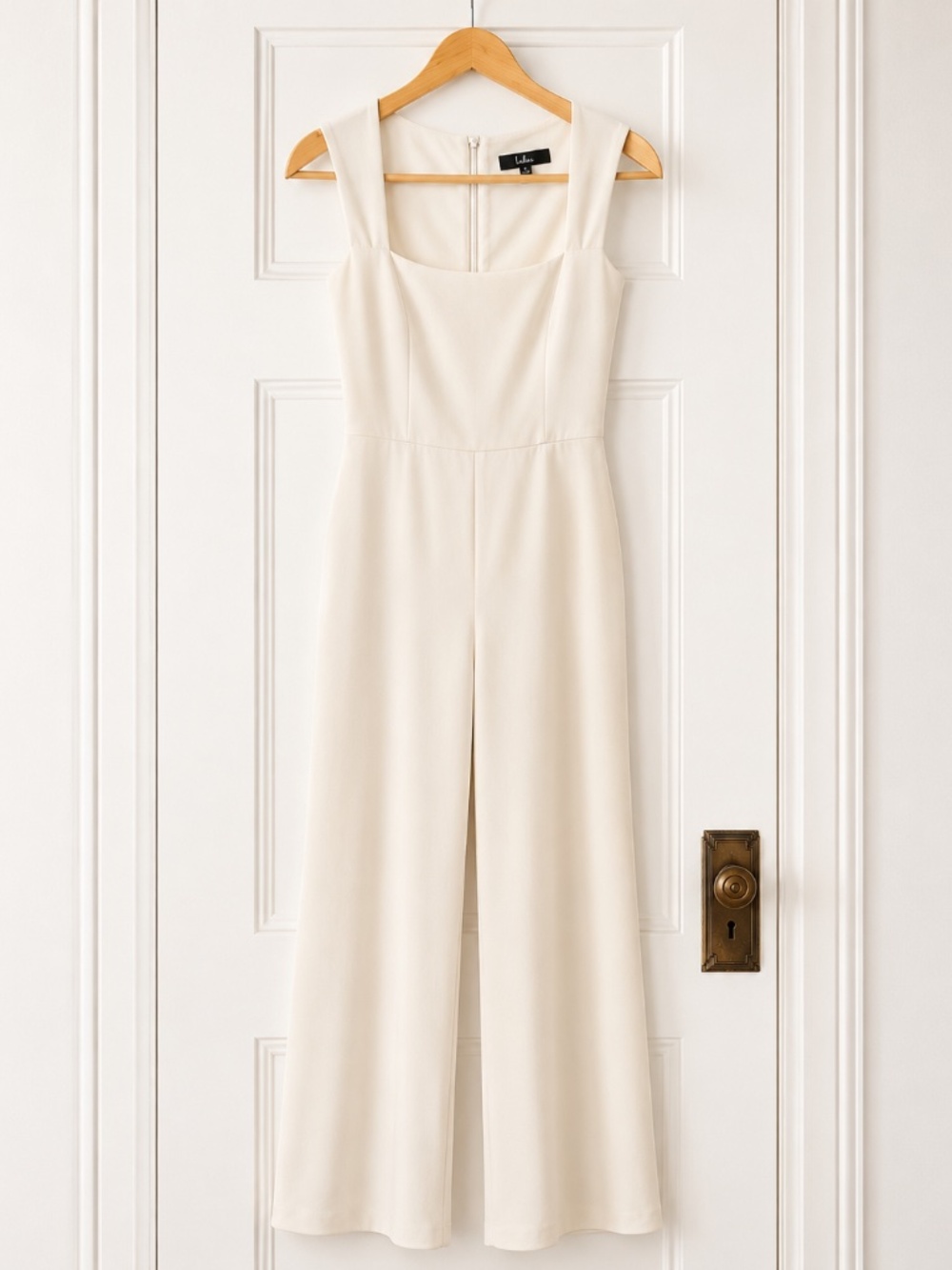 Lulus Ivory White Square Neck Sleeveless Wide Leg Jumpsuit M